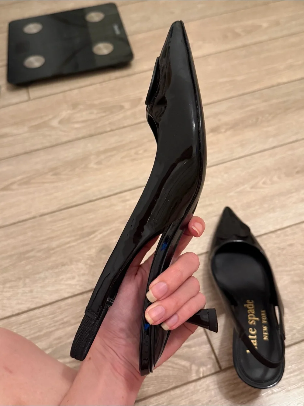 Kate Spade Lover Slingback Black Heart Kitten Heel
